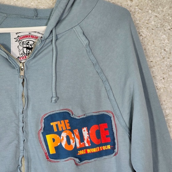 The Police Hoodie Women Large 2007 Tour Zip Up Blue Graphic USA Limited 678/1000 - Picture 3 of 10